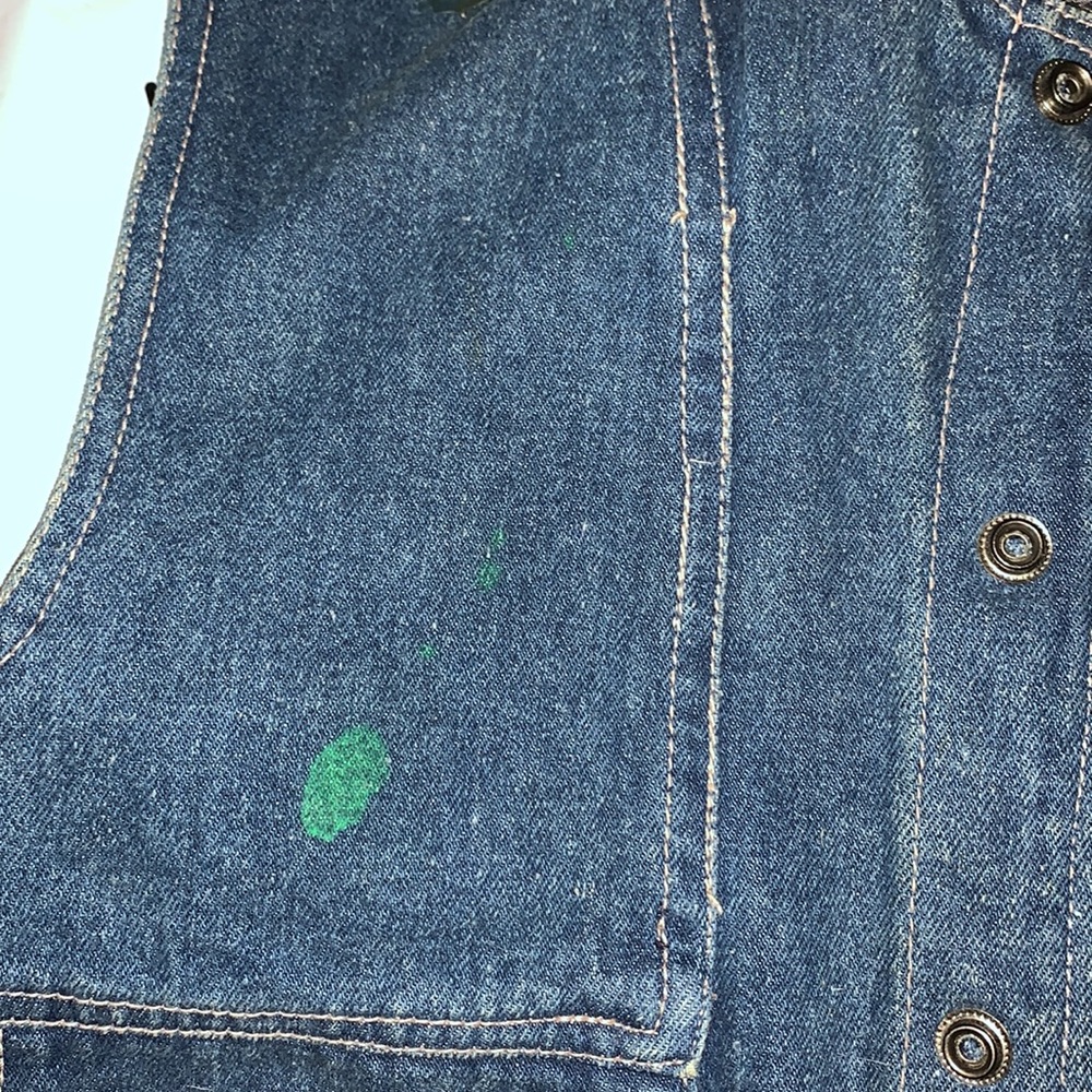 🌈Vintage 80’s Hand Painted Decorated Denim Vest - Picture 15 of 15